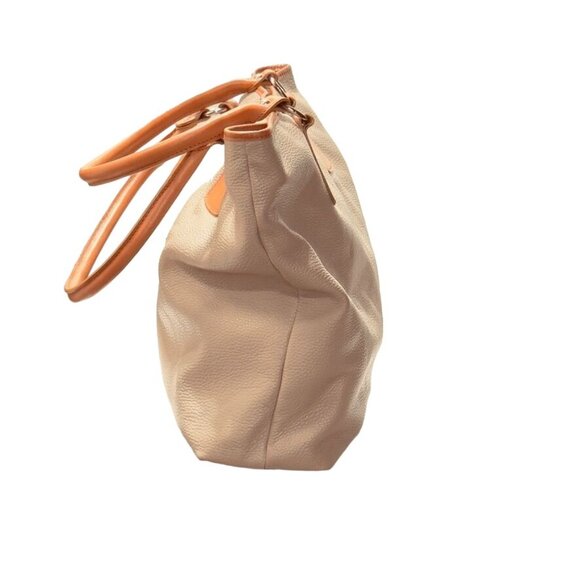 VALENTINA Women's Genuine Leather Tote Bag Beige Tan Interior Pockets Italian - Picture 7 of 14